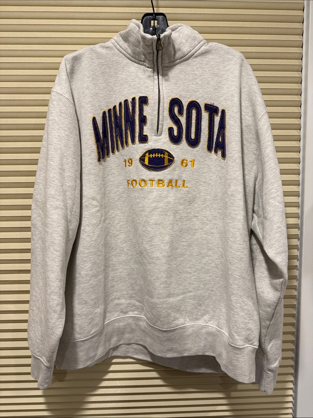 Minnesota Football Quarter-Zip Sweatshirt - Light Gray